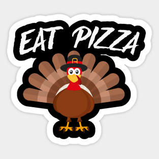 Turkey eat pizza thanksgiving Sticker